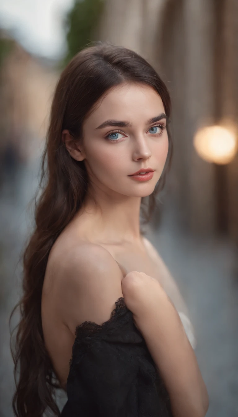 Best quality, masterpiece, ultra high res, (photorealistic:1.4), raw photo, solo, RAW, Masterpiece, Ultra Fine Photo,, Best Quality, Ultra High Resolution, Photorealistic, Sunlight, Dynamic Poses, Vibrant Eyes, detailed face, detailed tidy background, gorgeous, high detailed skin, realistic skin detail, visible pores, sharp focus, volumetric fog, 8k uhd, dslr, high quality, film grain, photorealism, Lomography, gorgeous Face, Full Body Portrait, blue eyes, dark hair, young beautiful woman model, 23 years old, (1:girl)