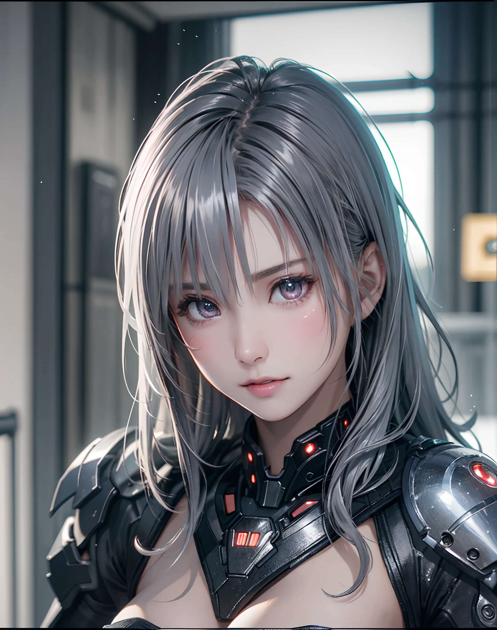 top-quality、8K Masterpiece、超A high resolution、(Photorealsitic:1.3)、Raw photo、女の子1人、silver white hair、glowy skin、1 Cyberpunk Super Beautiful Soldier、((super realistic details))、portlate、globalillumination、Shadow、octan render、8K、ultrasharp、beauty breast、raw ...
