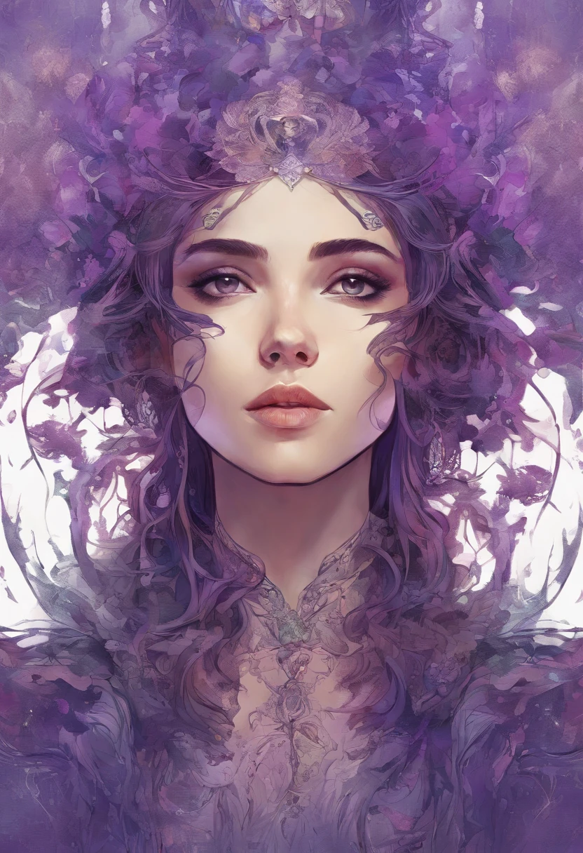 girl, centered, looking at the camera, approaching perfection, dynamic, shades of purple, highly detailed, digital painting, art station, concept art, smooth, sharp focus, illustration, art by Carne Griffiths and Wadim Kashin, detailed face, 4k