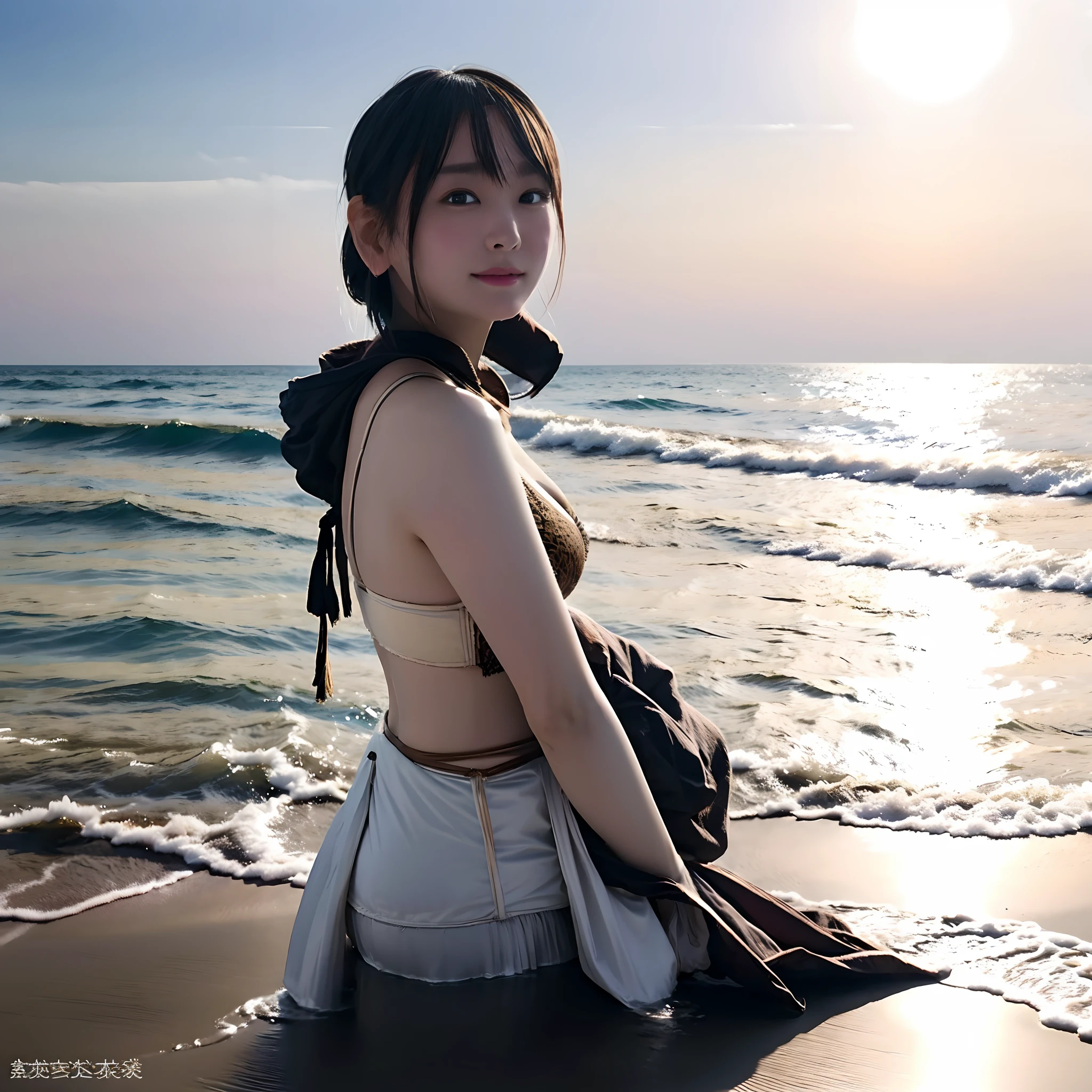 I am 1 ad. 「Gravure idols of Japan for short」, disheveled hair standing at the water's edge, The morning sun casts a warm golden glow on the beach." 2. 「The essence of a confident gravure idol、Capture with a playful smile, Her short hair is、Soak up the first sunlight while enjoying the morning beach tranquility." 3. 「Drawing a scene with a Japan gravure idol, Known for her charm, Dressed in a stylish beach costume、In the soft morning light、Walk along the coastline." 4. 「Imagine a quiet morning beach with Japan gravure idols, Her short hair framing her face, While looking at the calm sea." 5. 「Imagine a moment of quiet reflection like a gravure idol enjoying an early morning on the beach, Her short hair was tousled in the breeze."