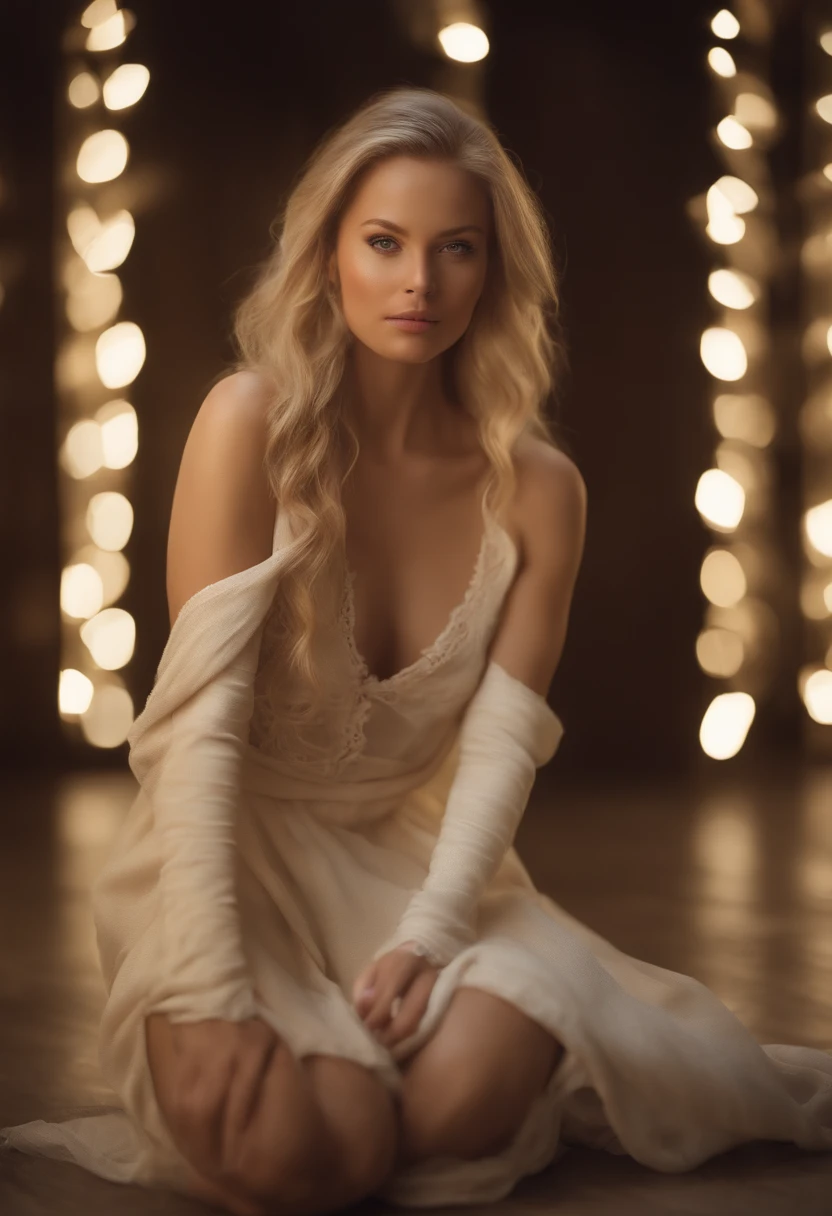 gorgeous woman with extra long wavy blonde hair, detailed alluring eyes, long sexy legs, wearing nothing, ((detailed facial features)), (finely detailed skin), pale skin, realistic skin texture, extreme skin details, (pores:0.1), in the background beautiful futuristic cyberpunk city, best quality masterpiece, photorealistic, hyperrealistic, detailed, 8k, HDR, (Soft color: 1.2), shallow depth of field, broad light, high contrast, backlighting, bloom, light sparkles, chromatic aberration, sharp focus, RAW color photo