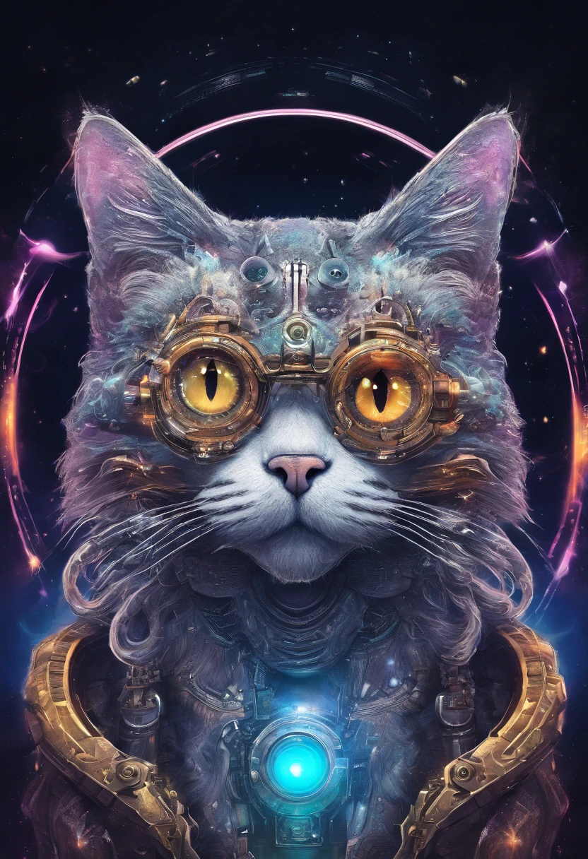 galactic cat with a lot of hair on it's head, third eye, staring at something in the distance, intricate details, electric, fantasy art, Anato Finnstark, emulsion painting, highly detailed, misty
rutkowski, hdr, hyperdetailed, rim light, faded, dim