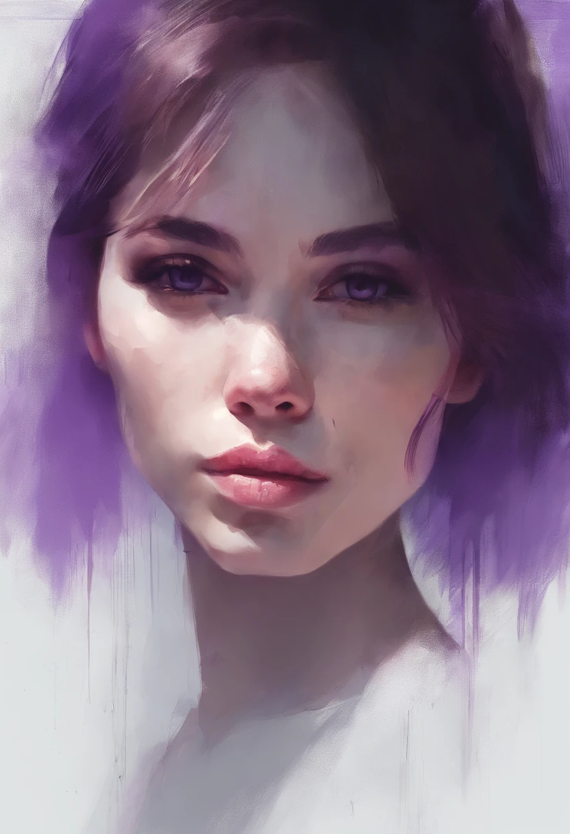 girl, centered, looking at the camera, approaching perfection, dynamic, shades of purple, highly detailed, digital painting, art station, concept art, smooth, sharp focus, illustration, art by Carne Griffiths and Wadim Kashin, detailed face, 4k