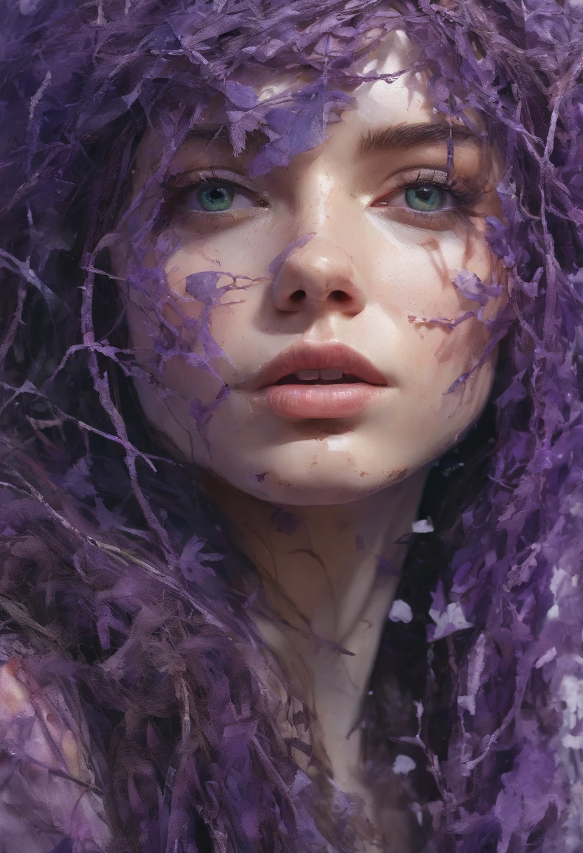 girl, centered, looking at the camera, approaching perfection, dynamic, shades of purple, highly detailed, digital painting, art station, concept art, smooth, sharp focus, illustration, art by Carne Griffiths and Wadim Kashin, detailed face, 4k