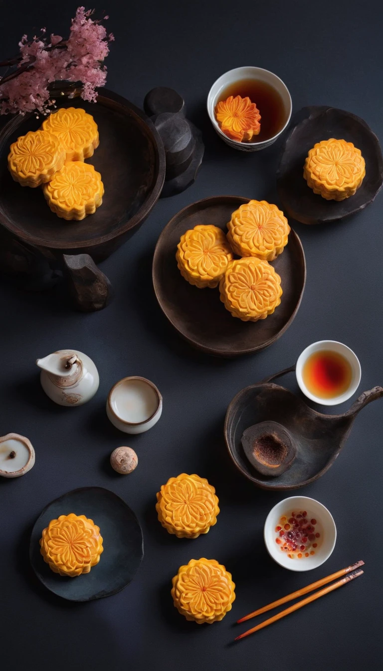 clew：A photo full of Mid-Autumn Festival atmosphere，It shows delicious mooncakes and a bright moon。in the photo，A plate of beautiful mooncakes is placed in a traditional mooncake box，The surface of the mooncake is painted with delicate patterns and patterns，Exudes an enticing aroma。Next to the mooncake box is a guzheng and a bouquet of brightly colored chrysanthemums，Added to the festive atmosphere。in distance，Bright moonlight shines in a tranquil landscape，The moon hangs in the sky，It's as if you're close to the viewer。


To take this photo，I chose a high-performance digital camera，Such as the Sony Alpha 7R IV，Pair it with a high-quality macro lens，Such as the Sony FE 90mm f/2.8 Macro G OSS。The camera settings are at the appropriate aperture，Such as f/4，To ensure the clarity of mooncakes and details。Select the appropriate value for shutter speed，to determine the brightness and detail of the photographed moon。White balance is set to the appropriate mode，to restore authentic colors and atmospheres。


During filming，I focus on capturing the details and colors of mooncakes，and the brightness and shape of the moon。By adjusting the light and angle，I tried to highlight the delicacy and deliciousness of mooncakes，And the purity and mystery of the moon。ao mesmo tempo，I also used proper background arrangements and props，In order to create a strong atmosphere of the Mid-Autumn Festival。


The final photo will show a picture full of the atmosphere of the Mid-Autumn Festival，Delicious mooncakes and bright moons were recorded。Every element in the photo will convey feelings of warmth and blessing，Let the viewer feel the joy and reunion of the Mid-Autumn Festival。