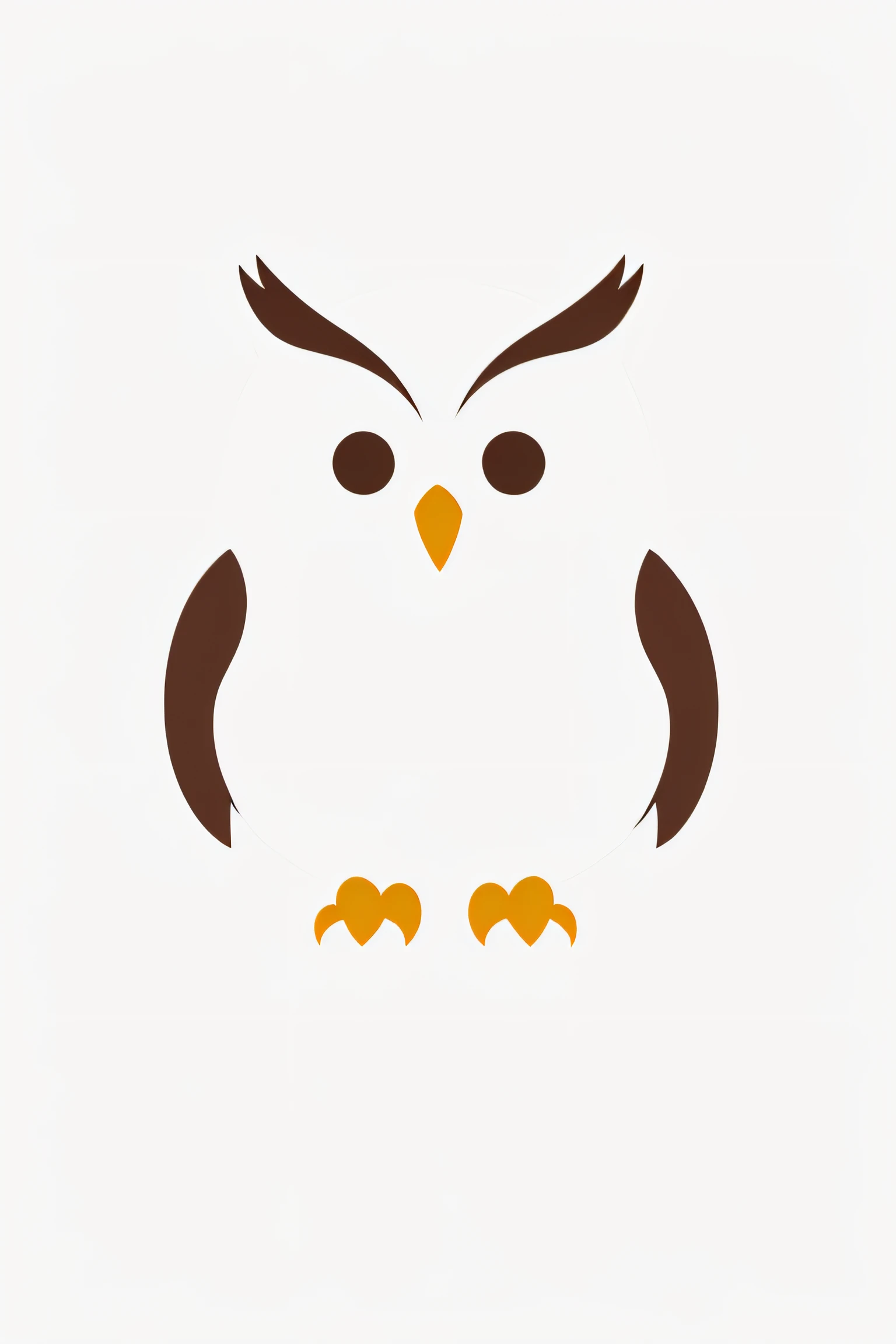 Majestic owl logo on white background, simple eule, minimalistisch