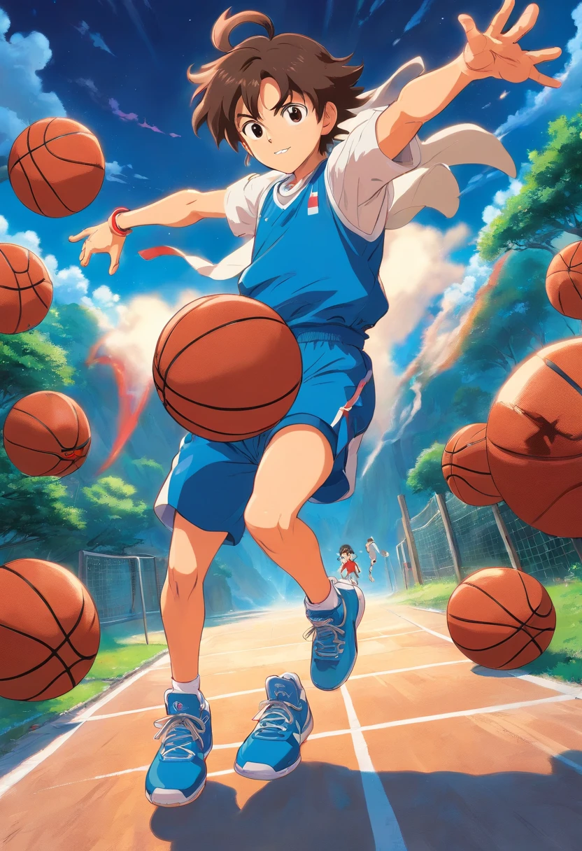 dynamic basketball pose wearing hairy nike shoes