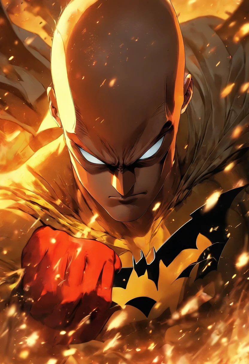 Saitama combined body with Batman