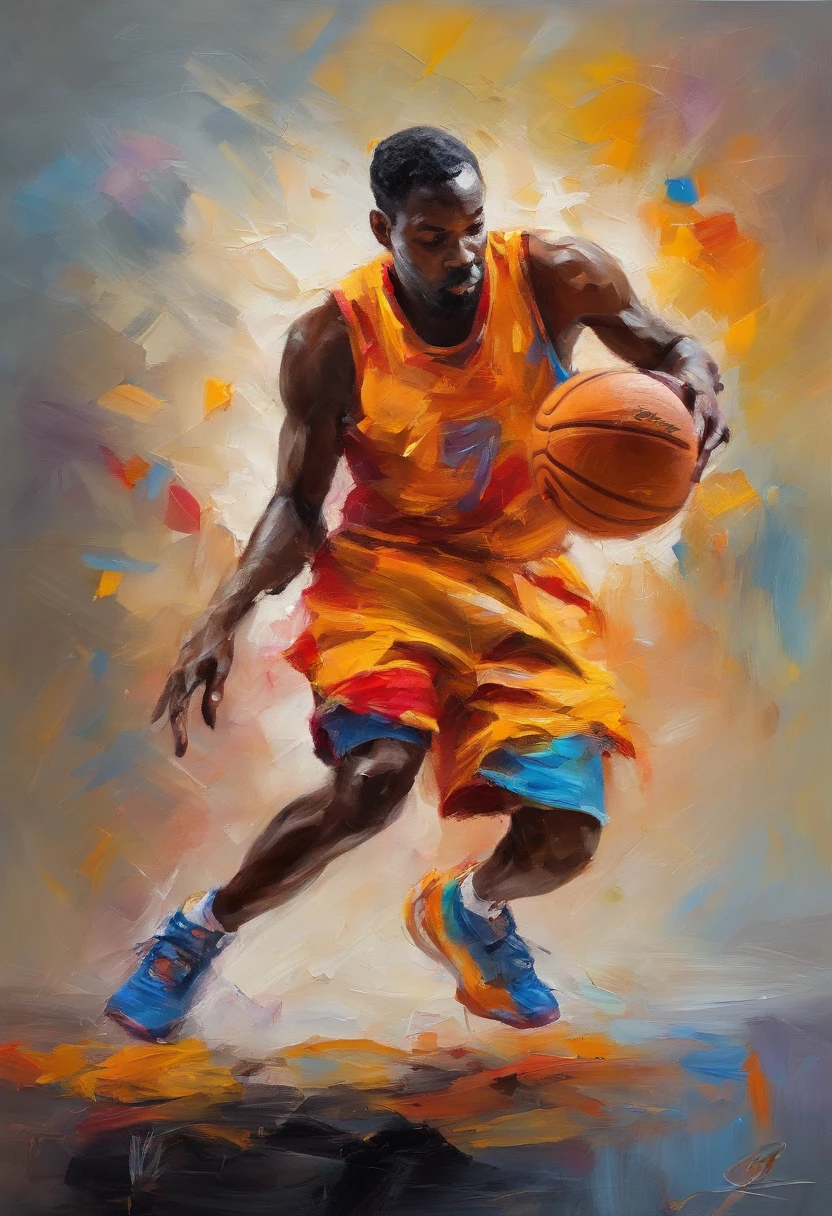 dynamic basketball pose wearing hairy nike shoes