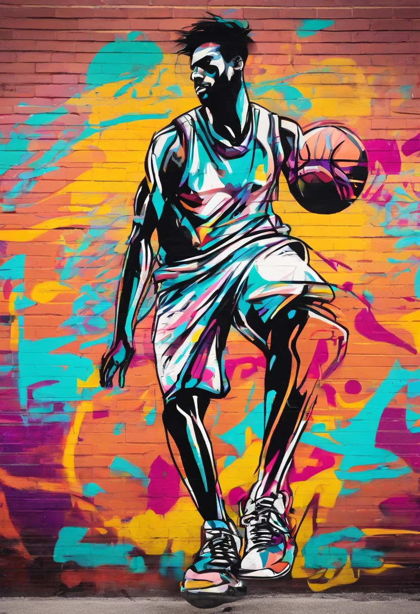 dynamic basketball pose wearing hairy nike shoes