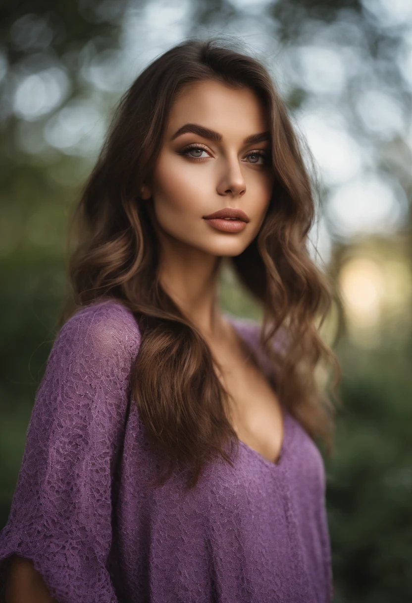 arafed woman fully , sexy lady with brown eyes, ultra realistic, meticulously detailed, portrait sophie mudd, brown hair and large eyes, selfie of a young woman, outside beach eyes, violet myers, with light makeup, natural makeup, looking directly at the camera, face with artgram, subtle makeup, stunning poses on the beach, medium to large size bust