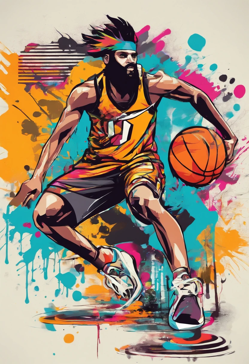 dynamic basketball pose wearing hairy nike shoes