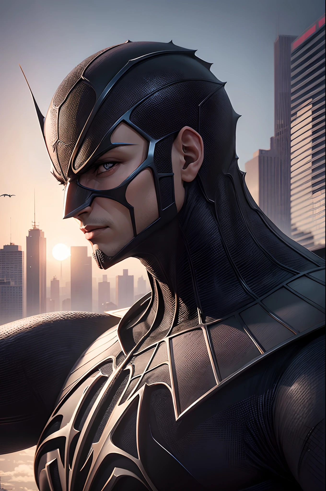 Homem-Aranha, 8k, em uma cidade futurista