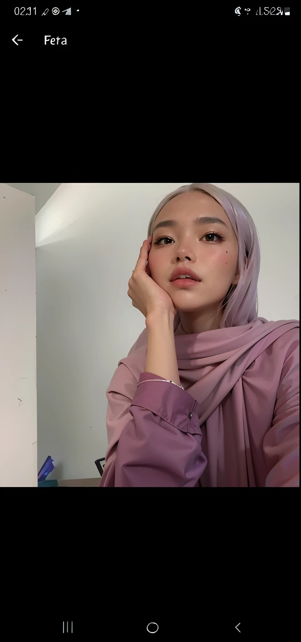 1 indonesia girl, wlop, medium breasts, modern hijab, tosca color hijab, high resolution, nier (series), nier automata, peach lips, shadow face, hijab, solo, close up selfie body, janitor room with window and curtain, nude, wet body, seductive smile, look on camera, nsfw, cloth on floor, seductive lips, dense pubic hair, rest on pillow bed, on bed, foot braclet, bracelet, watch,  ring on finger, selfie with Phone, close up, nude selfie