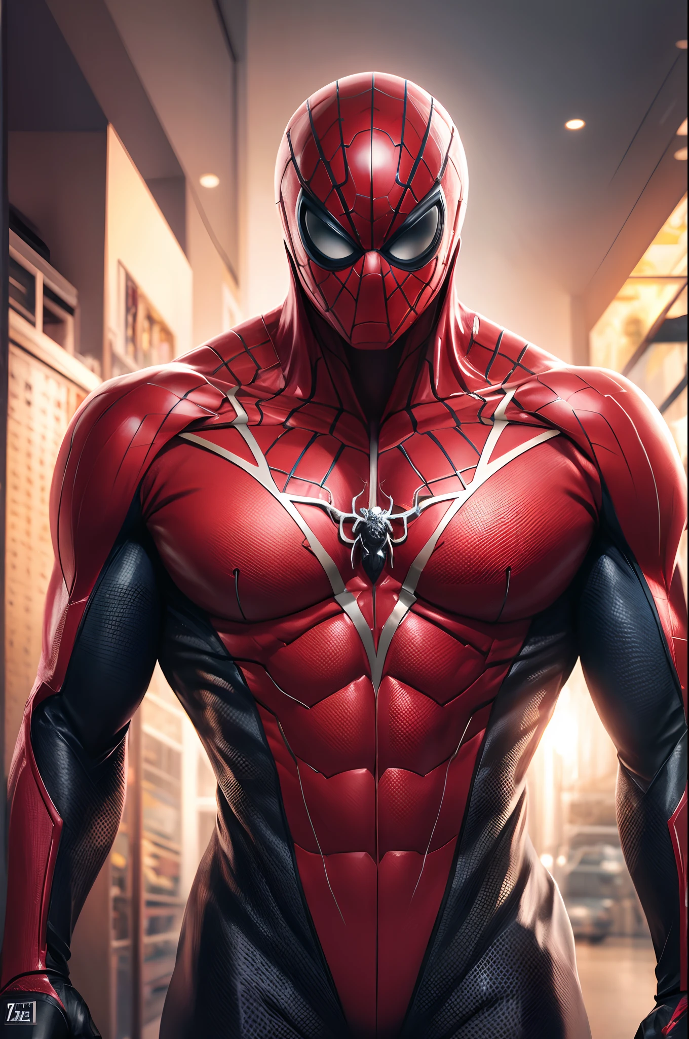 Focus on Create a square section of muscle growth hulk story. huge muscular body Spiderman in latex suit flexing standing a very packed Spiderman's has one of arm is longer and more muscular than left arm. Power ranger helmet latex presenting packed deltoid big swollen abs and legs with ass. close up to chest. pleasure face impressvie build muscles very packed and swollen. Very muscular Spiderman flexing bicep, presenting LaTeX suit chest with tight leather harness on suit. tight Helmet Power Ranger Huge chest with swollen bicep and big Abs. Schoking reaction by bigger Huge muscular body latex. 