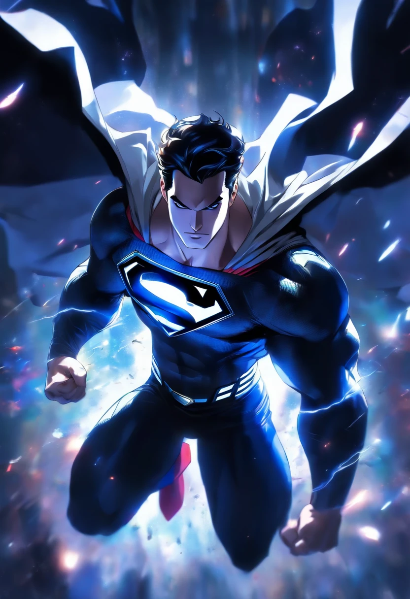 Superman's outfit is black and white
