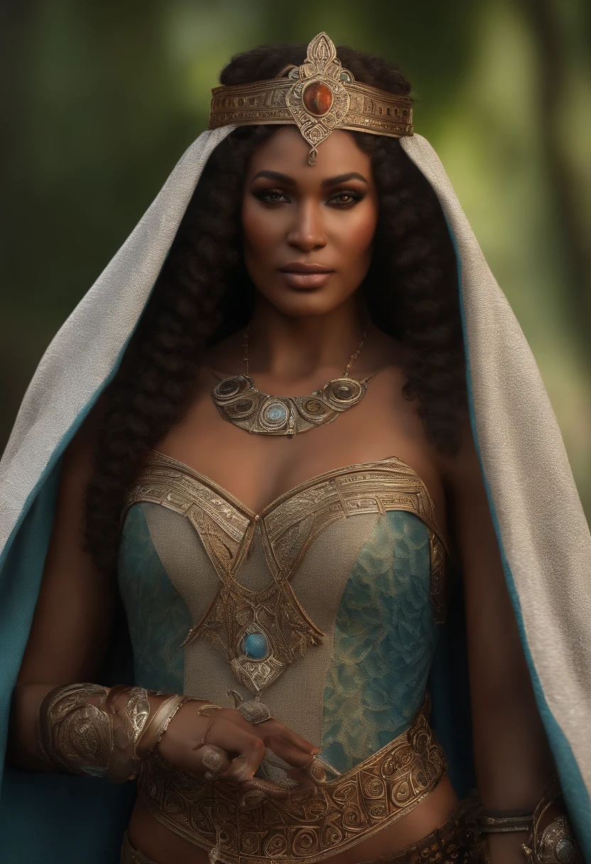 ((melhor qualidade)), ((master part)), (circunstanciado:1.4), ....3d, Imagem frontal de uma princesa guerreira africana ( referencia filme A mulher Rei ) usando armadura de brocado cravejada,ligeiramente revelador, figura do buxom, moist, shiny skin with blood stains on the face and body, HDR (high dynamic range),ray tracing,NVIDIA RTX,Super-Resolution,Unreal 5,Subsurface scattering,PBR Texturing,Post-processing,anisotropic filtering,profundidade de campo,Maximum clarity and sharpness,texturas multicamadas,Mapas de albedo e especular,surface shading,Accurate simulation of light-material interaction,perfectly proportions,octan render,Two-tone lighting,ampla abertura,ISO baixo,White balance,rule of thirds,8K BRUTO,
