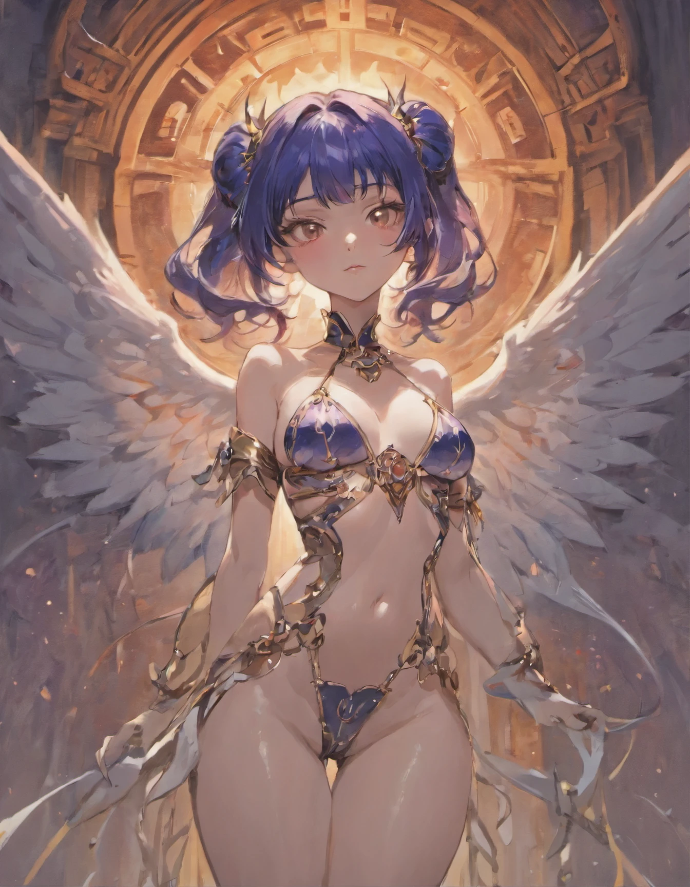 Beautiful perfect female asian succubus, shapeless long hair, perfect features, horns, big breasts, unclothed, stripped, ornate elaborate body jewelry, dynamic pose, ethereal background, abstract beauty, near perfection, pure form, Golden Ratio, minimalism, unfinished art, Concept art by Carne Griffiths and Wadim Kashin, Brian Froud and Carne Griffiths and Wadim Kashin and John William Waterhouse, intricate detail, 8k post-production, High resolution, super Detail, art station Trends, sharp focus, studio photos, intricate detail, Very detailed, By Greg Rutkowski, ((NSFW))