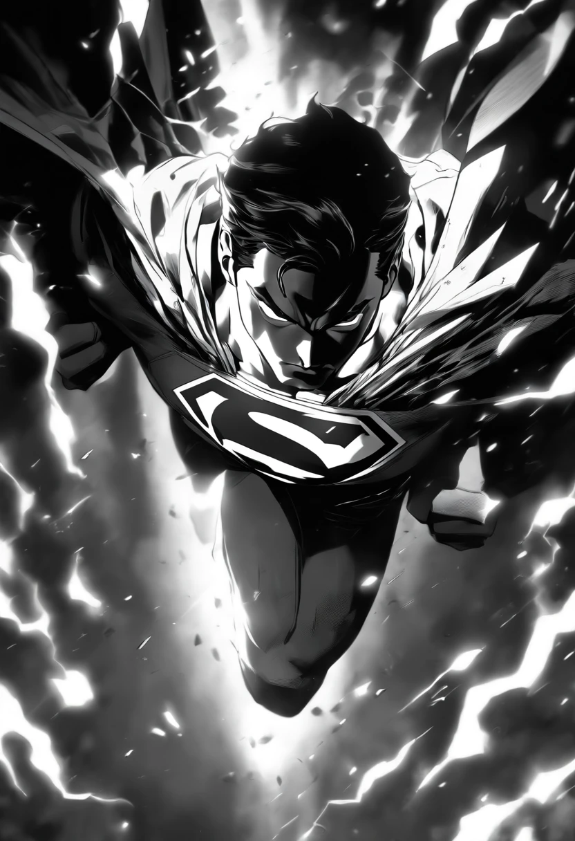 Superman's outfit is black and white