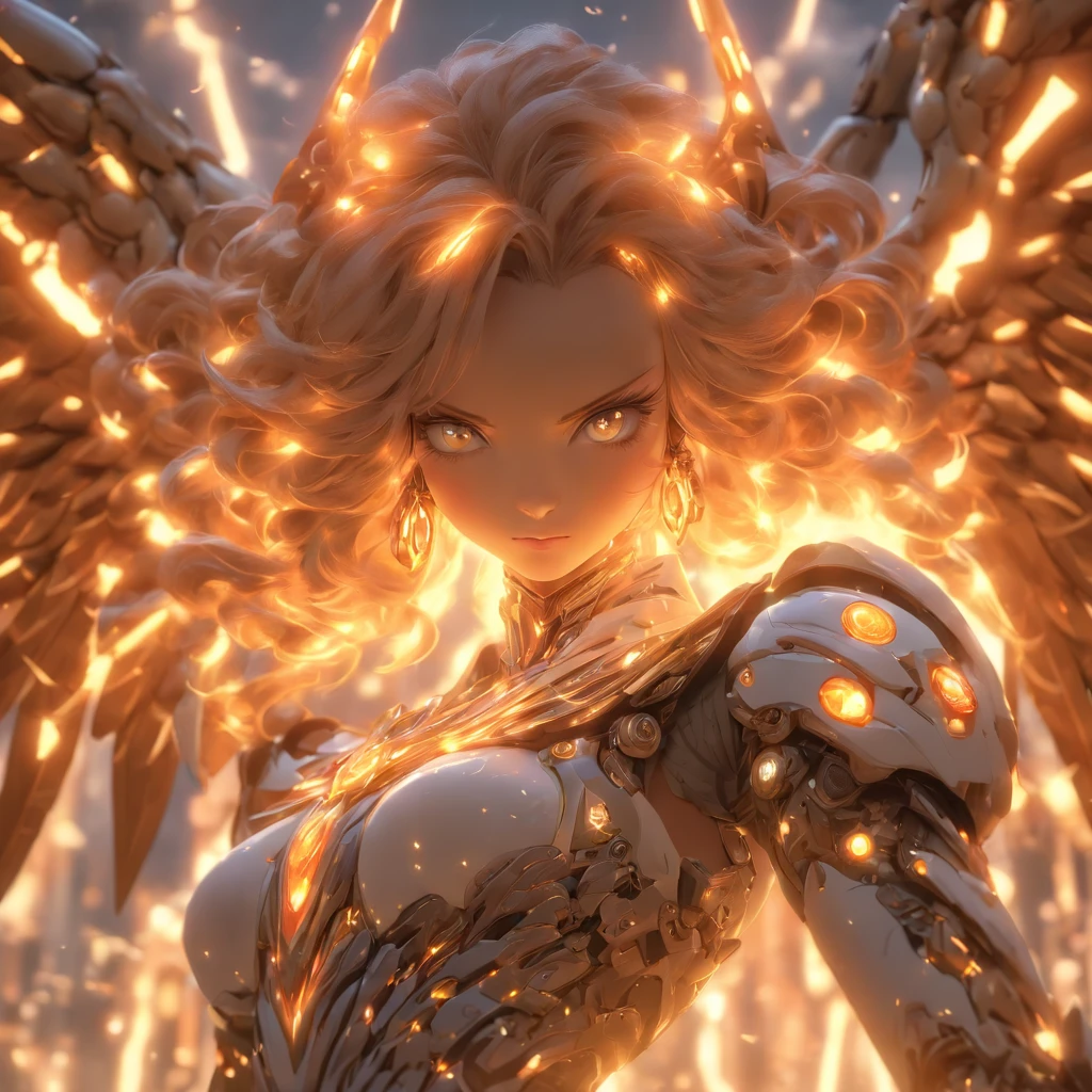 (Full body shot:1.4),(Wide Angle Shot) (long shot: 1.3), (Intricate details:1.4), (Masterpiece) , ((Anime Robot, Beautiful White Skin Golem, Angel, 1girl, Magic)), (Perfect Aesthetic Eyes:1.3) , (Detailed Eyes) , (Halo) , (Elden ring:1.4), (Wings:1.3), Glowing, Twintails Hair, Multicolored Hair, (Anatomically Correct Body:1.4) , Angry, (Perfect Face), Saenyo Ancalagon Majestic Guardian Knight | Ultra Detailed Robotic Armor | Cinematic Lighting | Intricate filigree metal design | 16k | Unreal Engine 5 | Octane Render | 3d, (anatomically correct :1.4), (Ultra Detailed, Fantasy Background, Blush, Solo, Fightning Stance), (magic circle:1.3), Lightning Effect, (Ray Tracing), Show Your Ability A.I., (Glowing Eyes) , (Particles Glowing) , 16k Wallpaper, Robot Female, Trending on Pintrest, By Nimox AI, UHD, (((glowing sword:1))), (((long sword:1.0)))