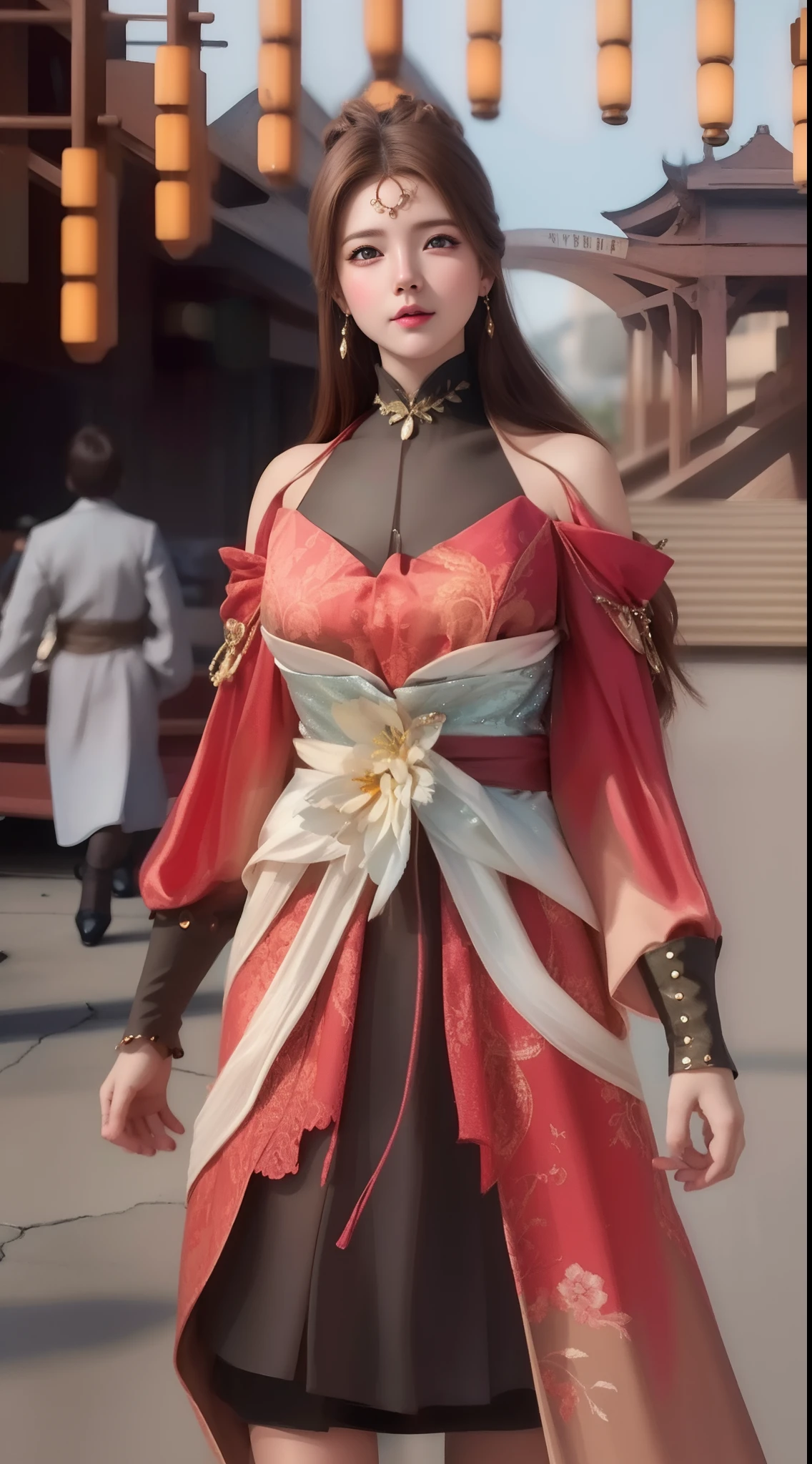 (hyperrealistic), (illustration), (high resolution), (8K), (extremely detailed), (best illustration), (beautiful detailed eyes), (best quality), (ultra-detailed), (masterpiece), (wallpaper), (photorealistic), (natural light), (rim lighting), (detailed face), (high detailed realistic skin texture), (anatomically correct), (solo), (1 girl), (high detailed realistic hair), (caramel hair:1.3), (heterochromic eyes), (detailed eyes), (light brown eyes:1.37), (sparkling eyes), (realistic big breasts:1.5), (exposed breasts:1.35), (long legs), (slender abs), (dynamic pose), (closed tiny mouth:1.3), nsfw, concentrated expression.