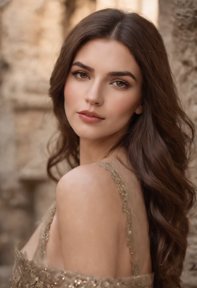 Cuerpo de Mujer con cara de gata, futurista, Imagen de guerrera con espada.(La mejor calidad, 8k, Obra maestra :1.3)), todo el cuerpo, foco nítido :1.2, Una mujer bonita con una figura perfecta :1.4, abdominales delgados :1.2, ((dark brown hair, pechos grandes :1.2)), , (Vista nocturna de la ciudad, Modern balcony :1.1), Highly Detailed Face and Skin Texture, ojos detallados, 二重まぶた,, , Escena interior, Oficina, foto realista Da encanto y coraje a lo femenino. Cerca, combined with metallic details that create a combative atmosphere, Toma, Sombreros de plata u oro, Pencil necklaces and accessories such as rings and matching earrings. Finalmente, The warrior atmosphere will be expressed with sharp eyeliner and dark shadow. El tiroteo tuvo lugar en el patio de un castillo abandonado. In the background are the ruined castle walls, An upside-down flag and stone statues evoking a sense of history. It is here that you can see the ardor of the warrior in the midst of a historical and mysterious atmosphere with warm colors....