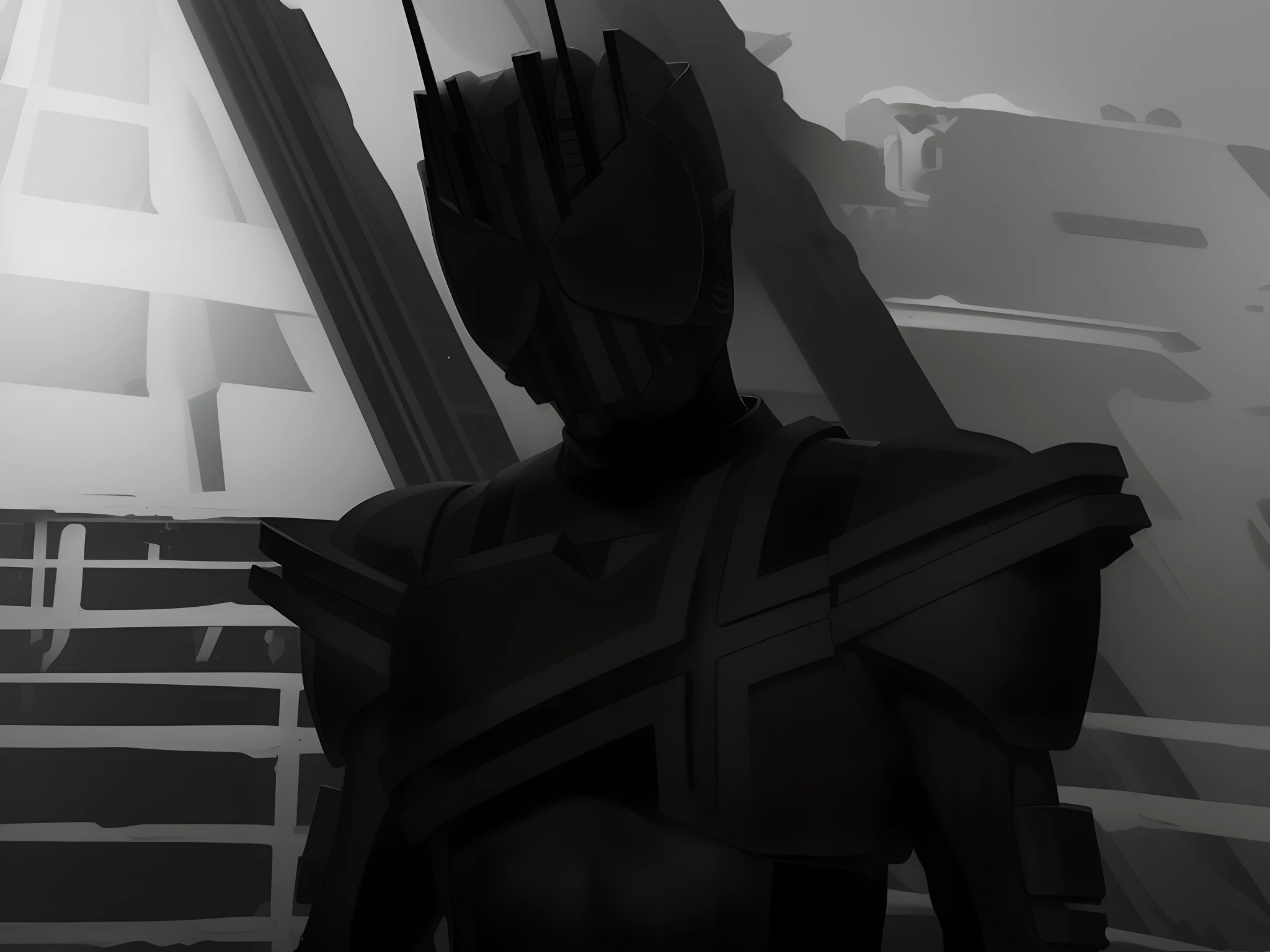 masterpiece, best quality, ((Silhouette)), ((monochrome)), ((black and white)), ((lineart)), ((grayscale))