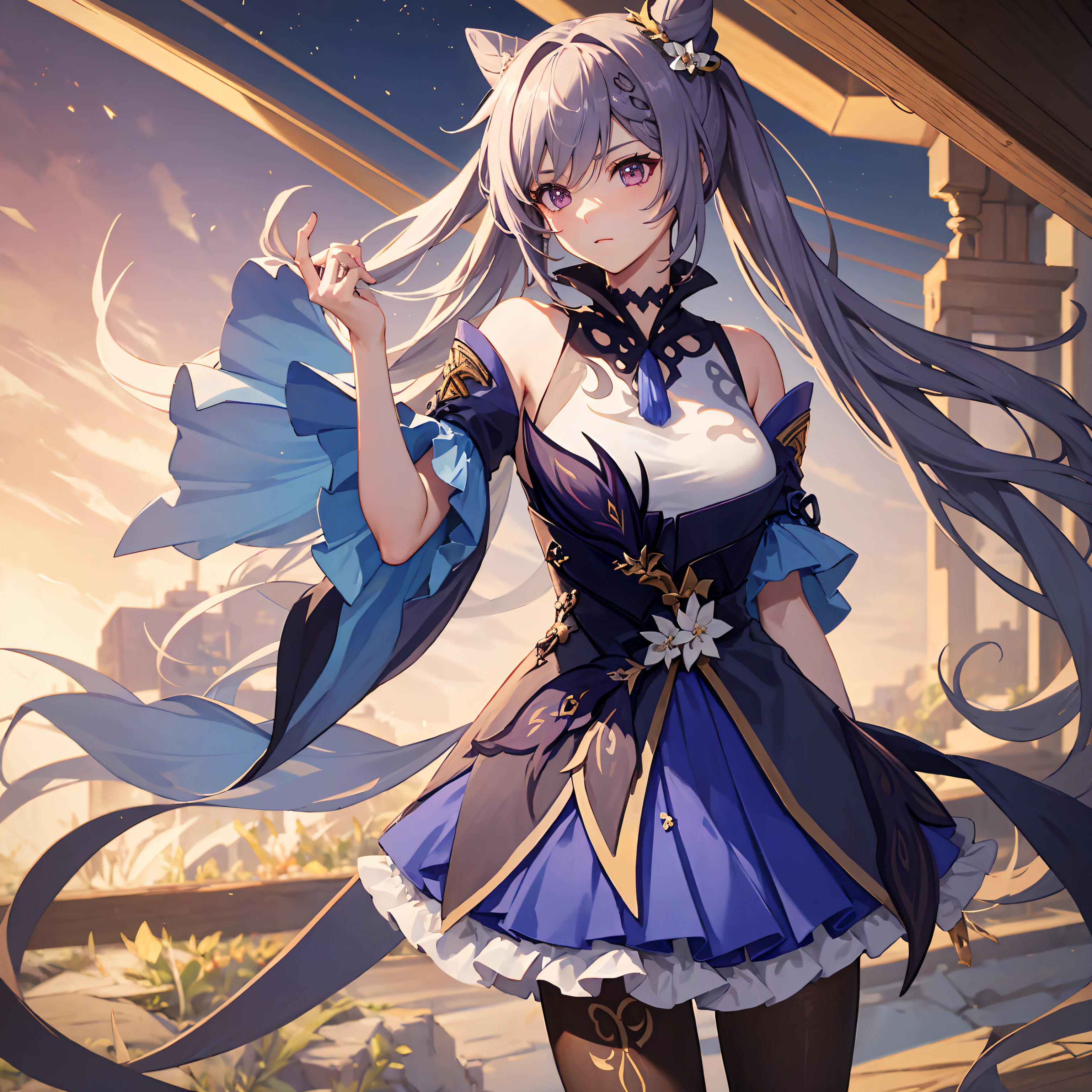 masterpiece, best quality, keqing, genshin, best art, default outfit, detailed, high resolution
