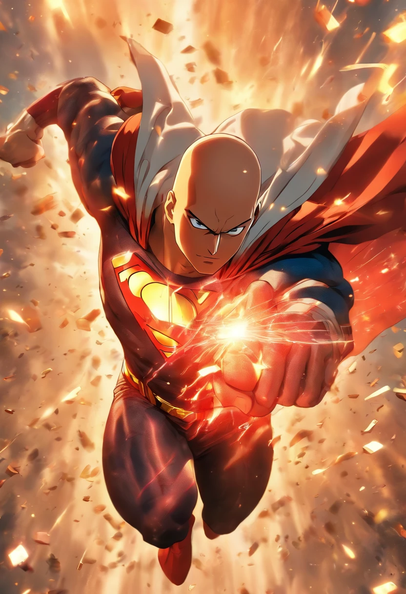 Saitama combines bodies with Superman