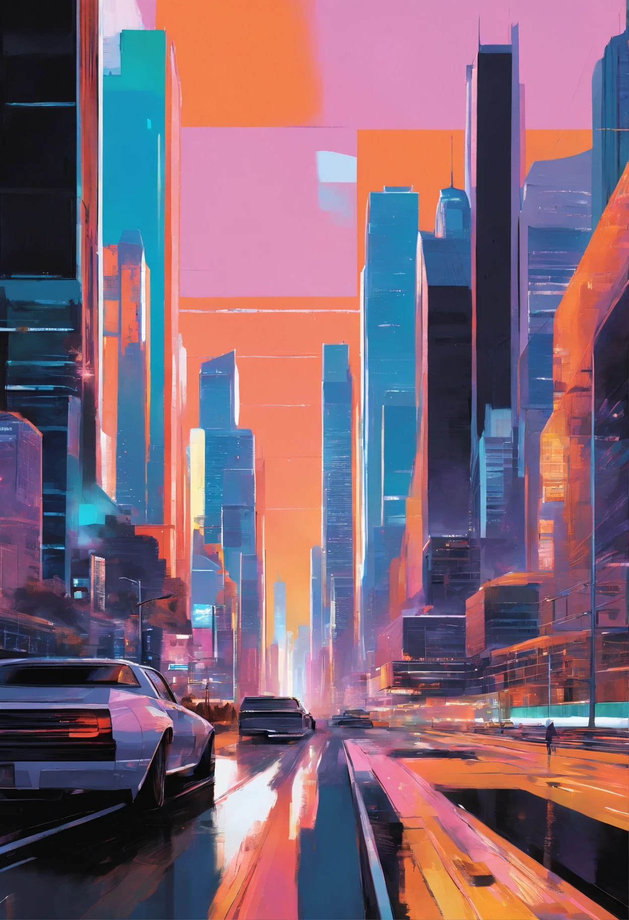 A sprawling futuristic cityscape, ((photorealistic)), ((photograph)), bustling with life and energy, set against a backdrop of gleaming skyscrapers that reach towards the heavens, futuristic transportation systems, such as hovering vehicles or high-speed trains, city is a harmonious blend of cutting-edge technology and organic elements, seamlessly integrating nature within its architecture,  ((sleek and polished aesthetic)) inspired by the works of futuristic concept artists like (Syd Mead), ((extremely detailed)), (masterpiece),vibrant color palette that reflects the city's vibrancy, combining neon accents with bold primary colors and hints of natural tones, dynamic streets, wide-angle perspectives and dynamic angles, towering structures.