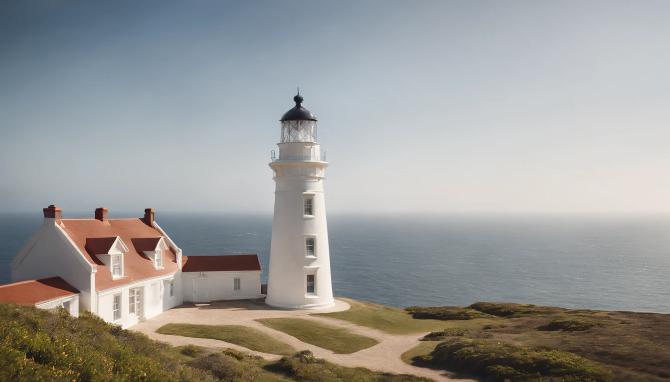 Cape Lighthouse,Expansive ocean,Horizon,summer sunlight,First love,Refreshing breeze