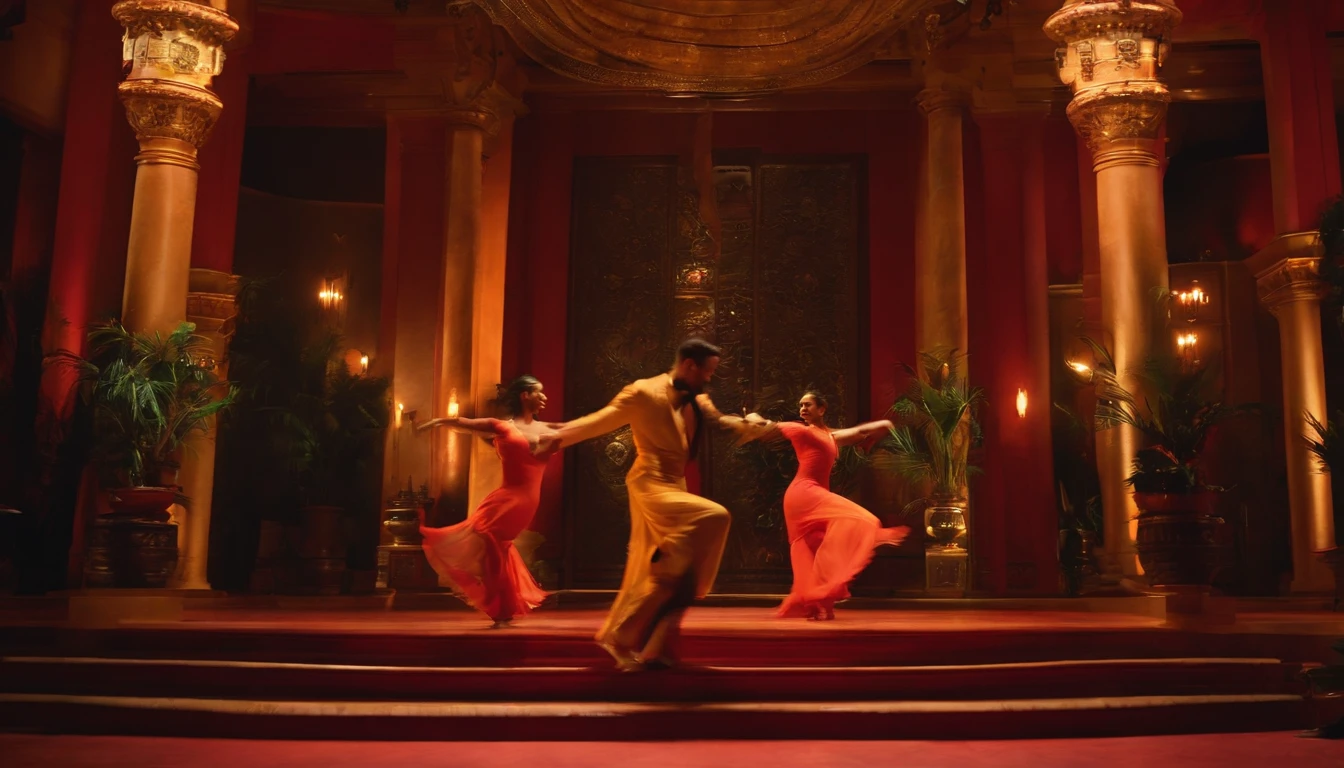 dance steps in the sequence, com personagens em perspectiva