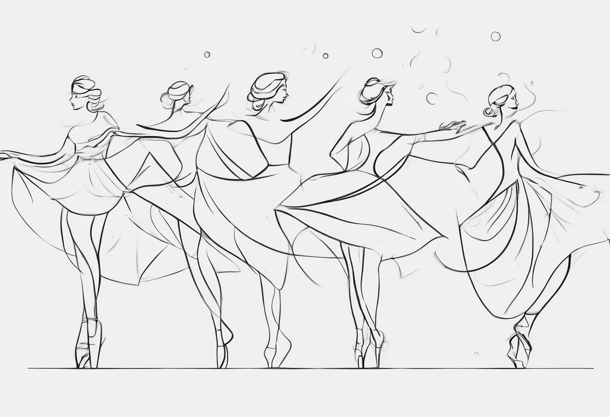 steps of a dance, um a um, com um personagem em perspectiva