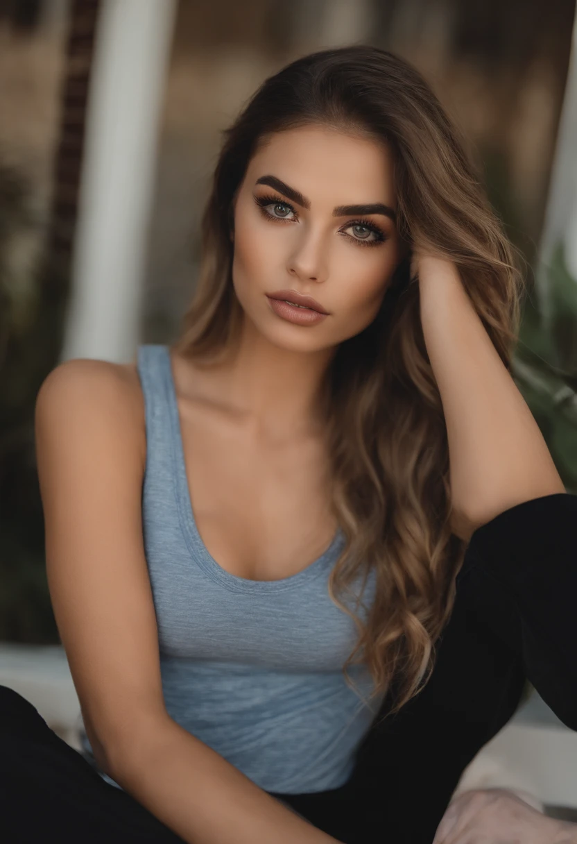 Mujer con camiseta sin mangas y bragas a juego, Chica sexy con ojos azules, Cameltoe, Retrato Sophie Mudd, Retrato de Corinna Kopf, cabello rubio y ojos grandes, Selfie de una mujer joven, Ojos en el club Violet Myers, ohne Maquillaje, Maquillaje natural, staring directly into camera, Cara con Artgram, dezentes Maquillaje, Impresionante foto de cuerpo completo, club, Fission