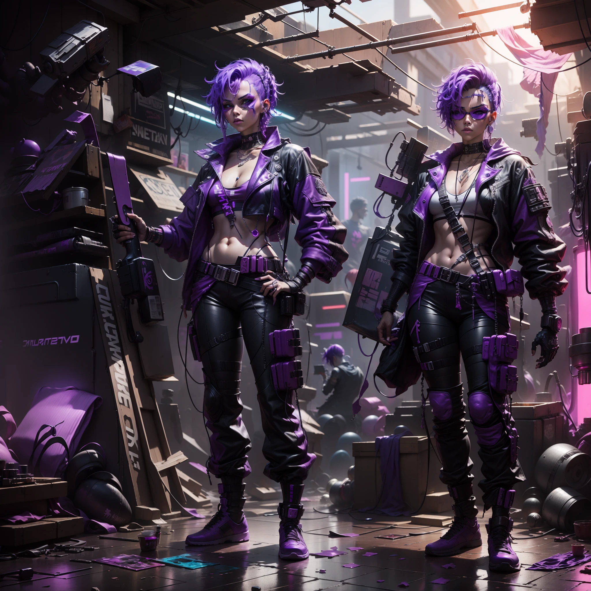 Paint the clothes purple and make the look more cyberpunk