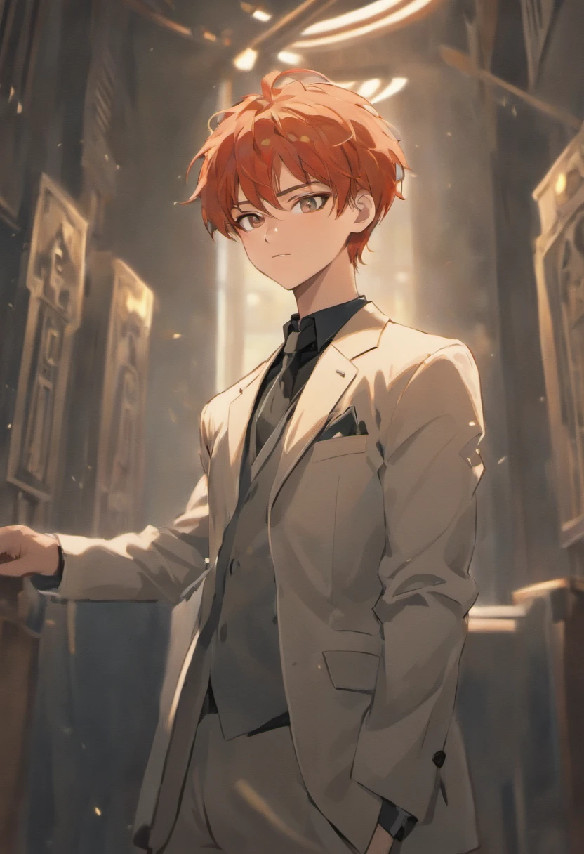Male, light skin, Hispanic, nice body, freckles, wearing suit, Texas city, 8k looking at viewer with a sexy glance