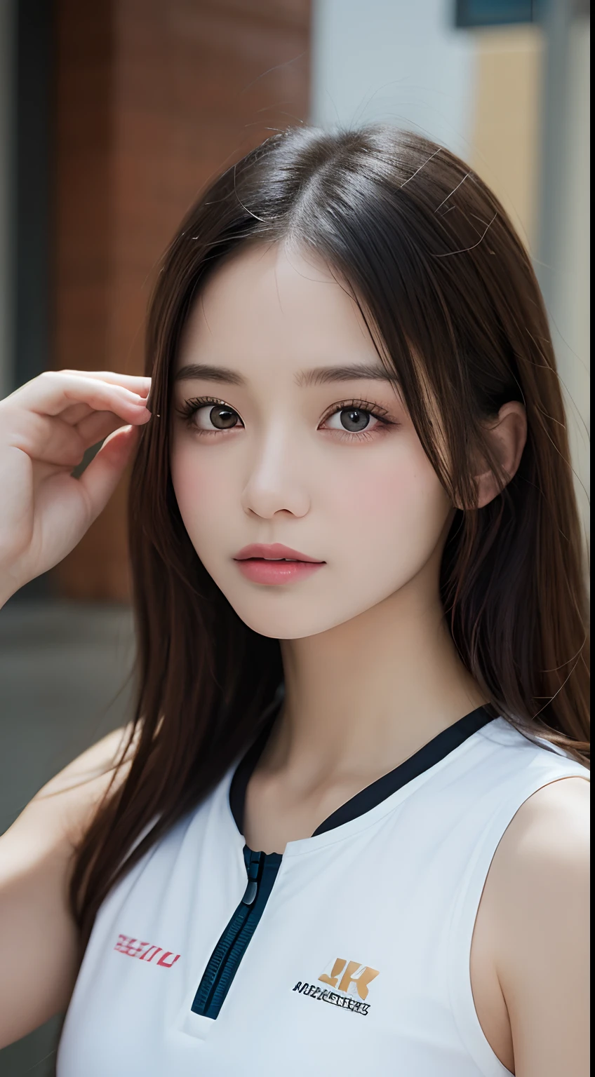 masutepiece, Best Quality, Illustration, Ultra-detailed, finely detail, hight resolution, 8K Wallpaper, Perfect dynamic composition, Beautiful detailed eyes, fitness wear, Natural Color Lip,