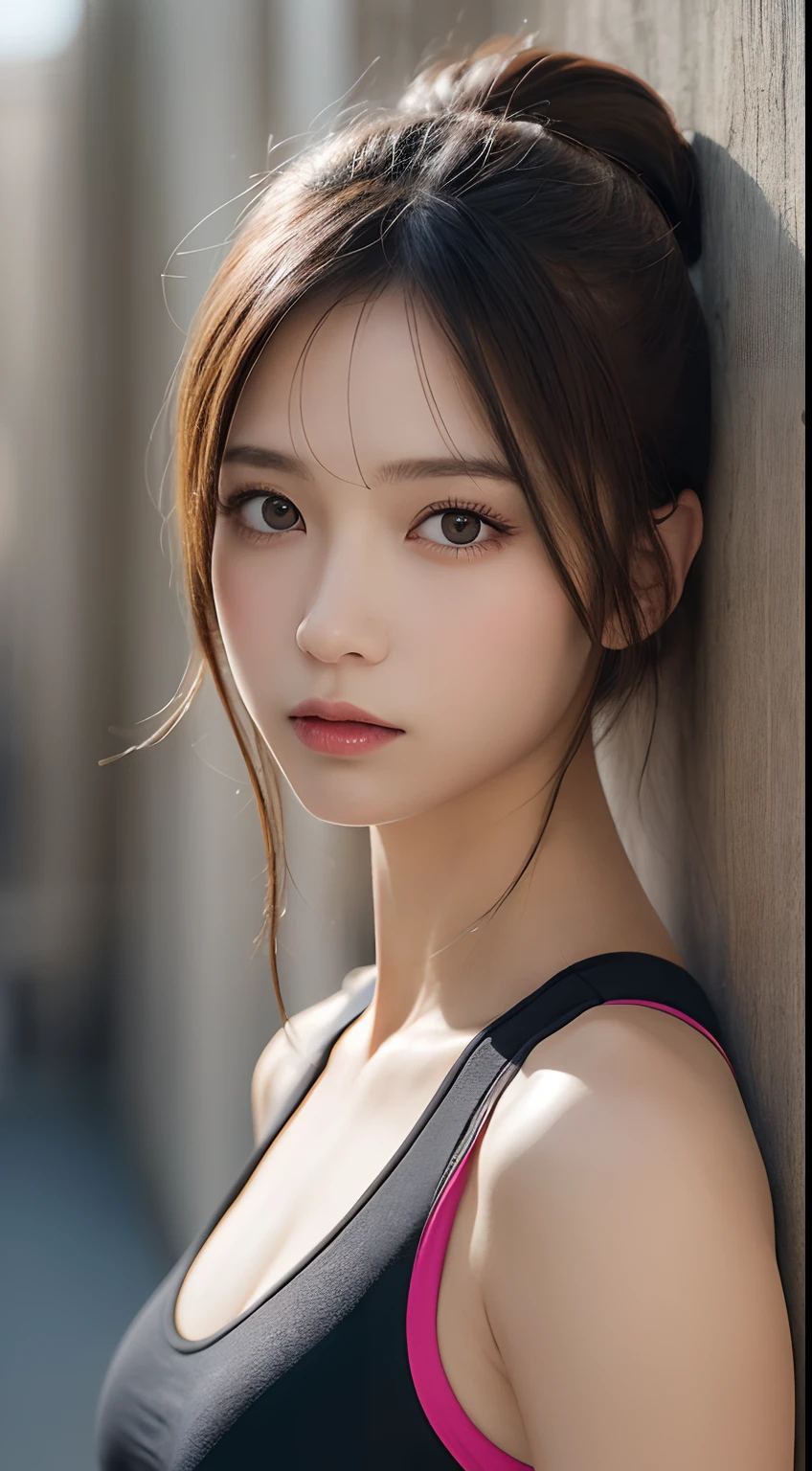 masutepiece, Best Quality, Illustration, Ultra-detailed, finely detail, hight resolution, 8K Wallpaper, Perfect dynamic composition, Beautiful detailed eyes, fitness wear, Natural Color Lip,