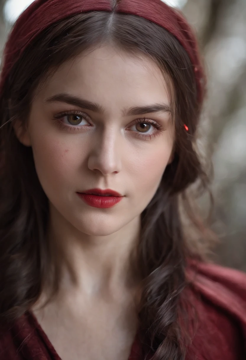(((A deep red wound streaked across her left cheek))) Fair complexion, bangs, A woman around 25 years old, Natural gray hair, Unique grey eyes, Wear Cole, Slender and graceful, Beautiful, Candlelight in a medieval setting, super sharp focus, realistic lens, Medieval women's clothing, Four colors (Scar:1.4)