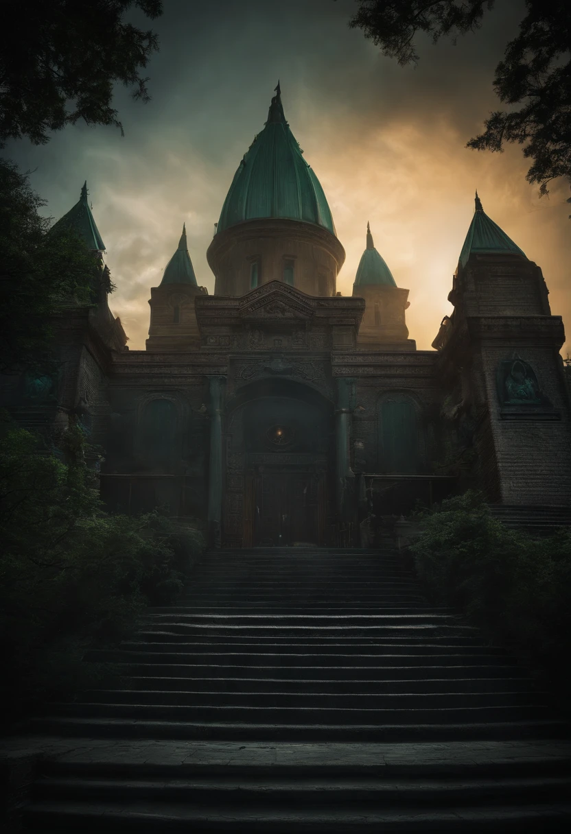 cthulhu lovecraft ,cthulhu, lovecraft ,obra de hp lovecraft , oceano escuro, terror, neblina, nevoeiro, medo ,assustador , dramatic lighting , cinematic lighthing, master part,melhor qualidade, hiper realista, altamente detalhado