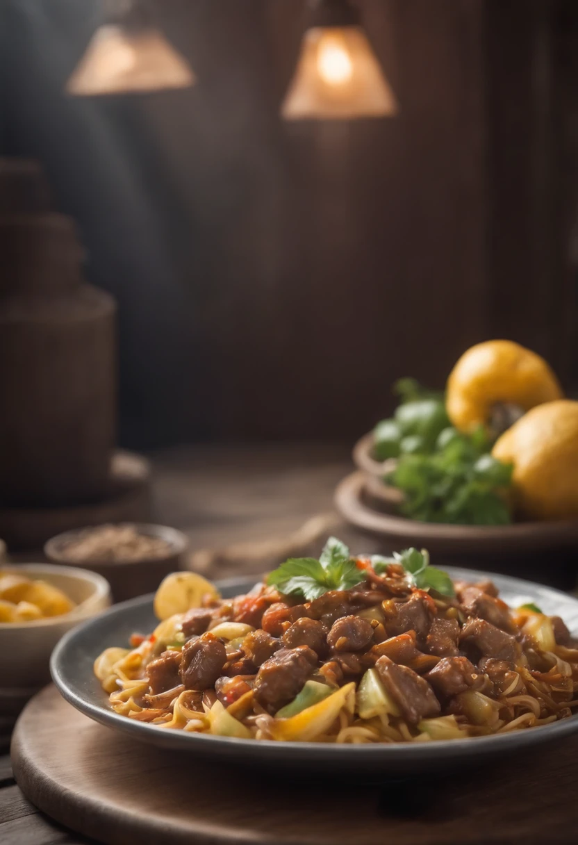 A chop suey juicy, tasty, hot, promotional photo, intricate details, hdr, cinematic, adobe lightroom, highly detailed