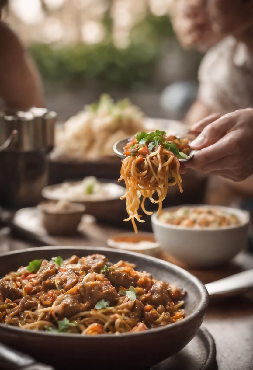 A chop suey juicy, tasty, hot, promotional photo, intricate details, hdr, cinematic, adobe lightroom, highly detailed