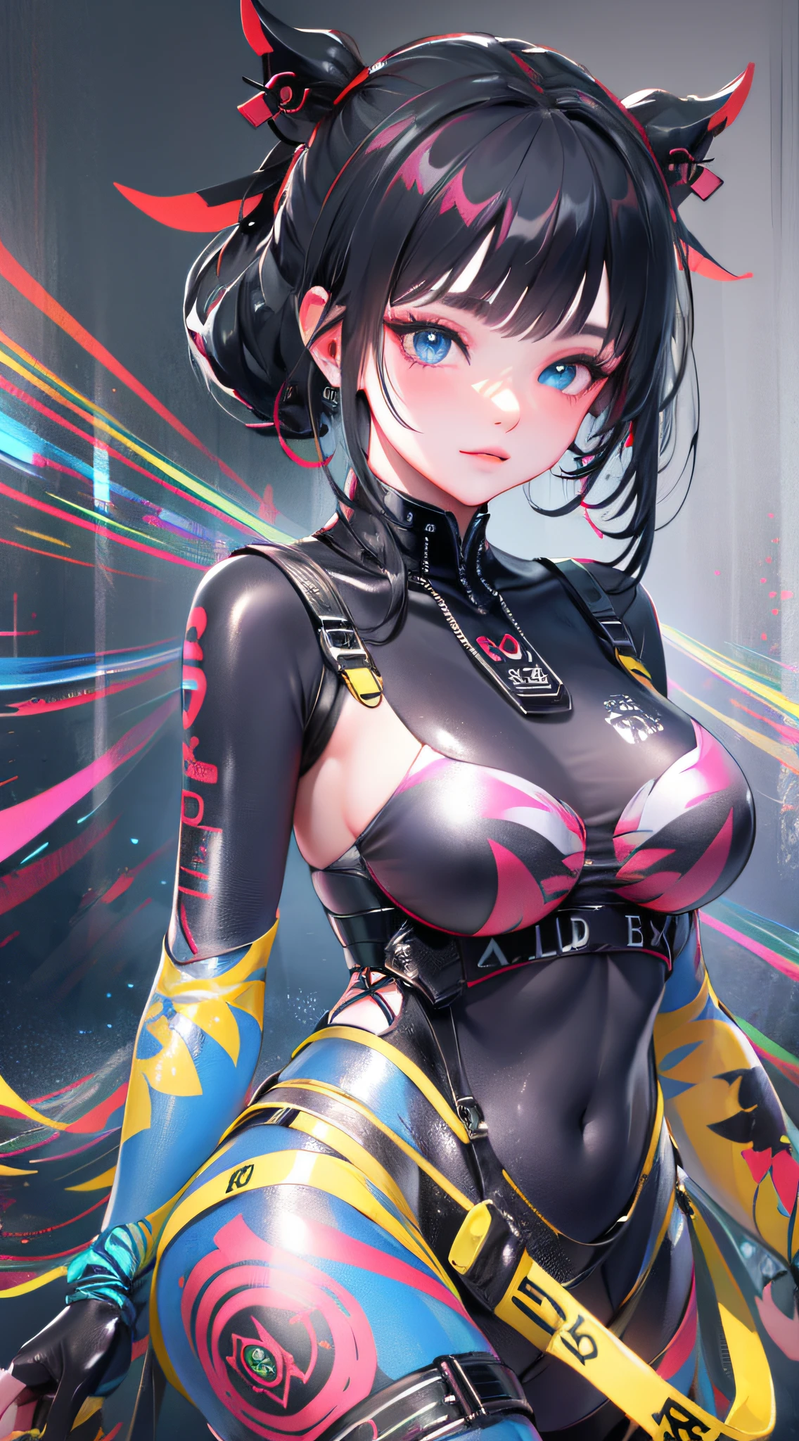 Cyberworld,Lucy_Cyberpunk,Guanyin,((master part)),A high resolution, ((melhor qualidade)),tmasterpiece,qualidade superior,melhor qualidade,((( olhando para o espectador, There is light in the eyes))),(((Light and shadow intertwine,pele branca,Alegremente,auto-seguro))),