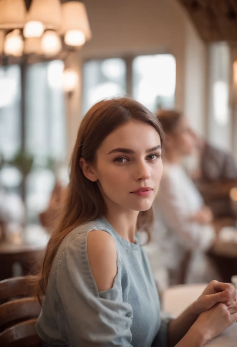 beautiful girl at restaurant