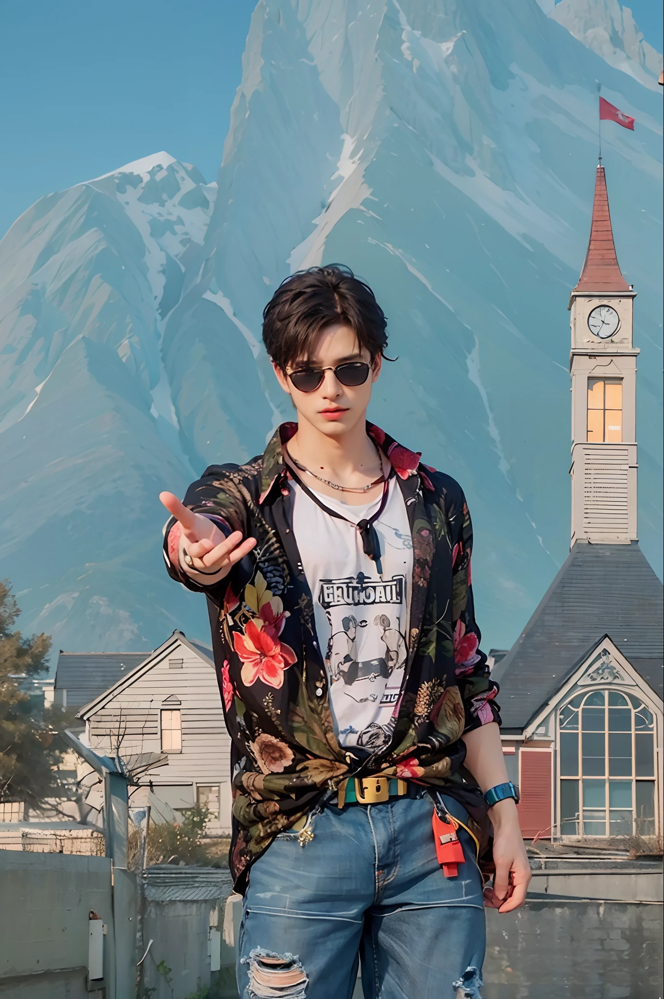 Best quality, masterpiece, ultra high res, (photorealistic:1.4), raw photo, handsome male