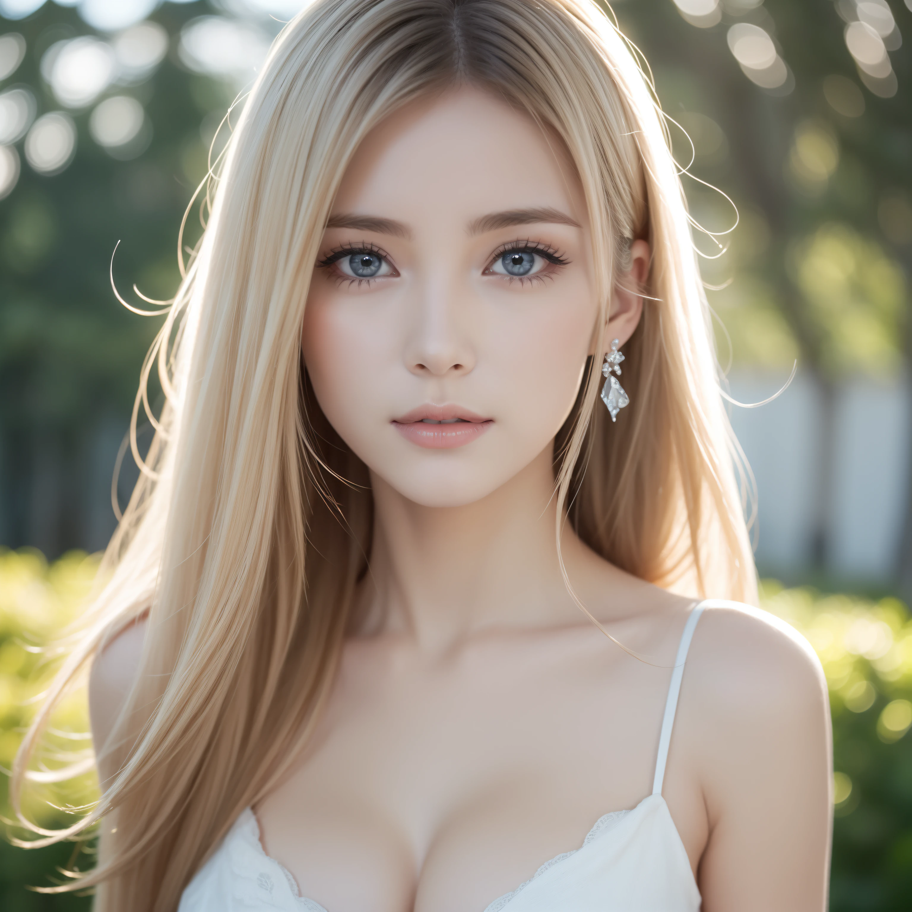 RAW photo、(((Extreme beauty portrait)))、Upper body、tilt one side&#39;head of、looking at camera、((radiant white skin))、terrible face、cheek gloss、1 person、 ultimate beautiful girl、small face beauty、((とても綺麗で明るくまばゆいばかりのlightブロンド))、[beautiful light blue big eyes、her bright, her clear eyes shine brightly]、smooth skin, dazzling blonde hair、eyeliner、((masterpiece、最high quality、Super detailed、light、intricate details、High resolution、In 8K、very detailed))、detailed background、8KUHD、high quality、shallow depth of field、natural soft light、（perfect hands）、puritanism、(both chest exposed、裸のUpper body、chest exposed、check skirt、thin、beautiful breasts、exposed nipples、I can see your belly button、daytime、baby face、b1.5)