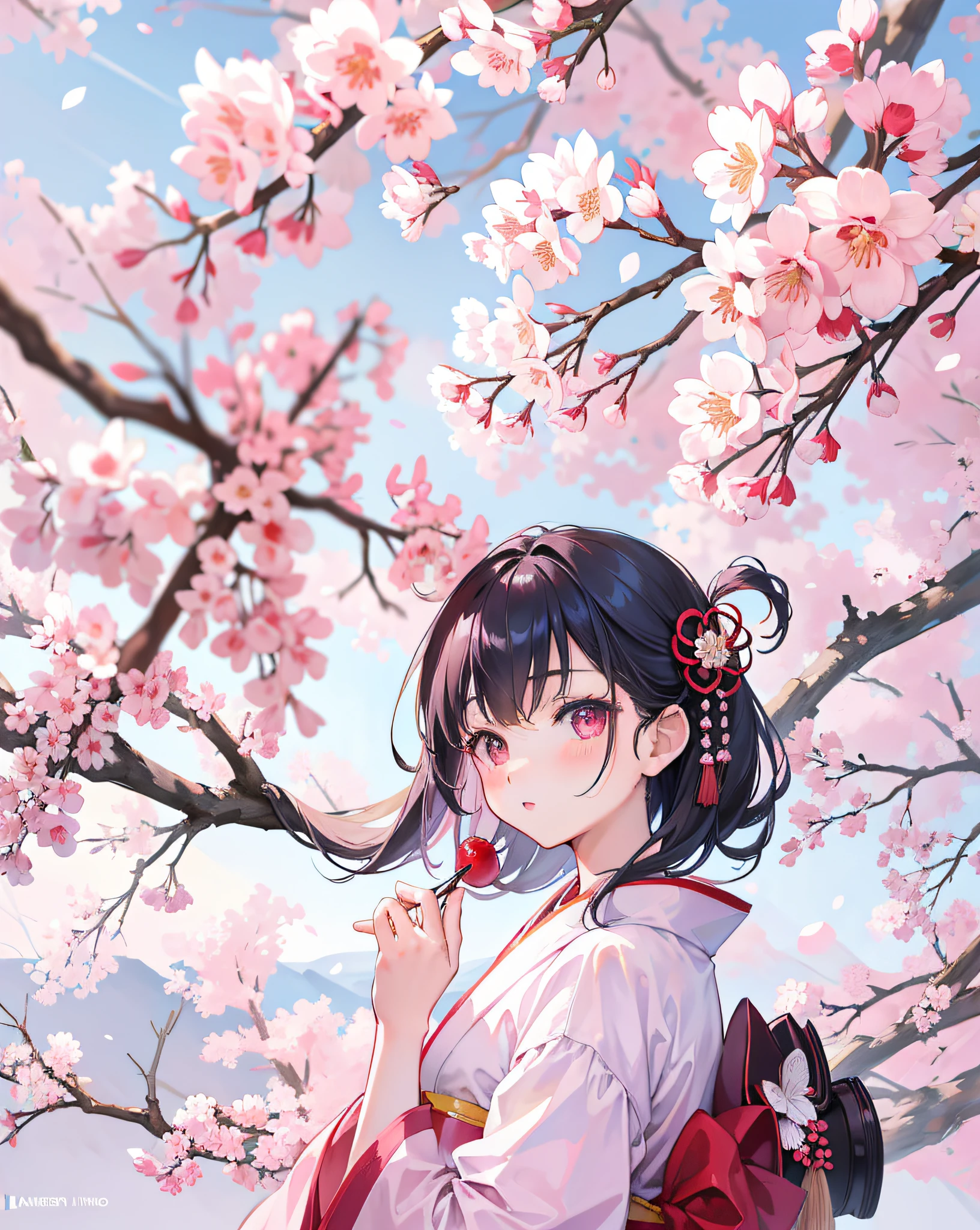 Anime girl with cherry blossom in her hair - SeaArt AI