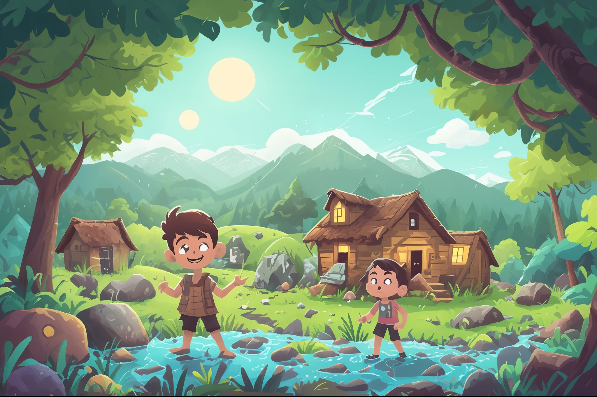 Fundo com paisagem escrito fps camp