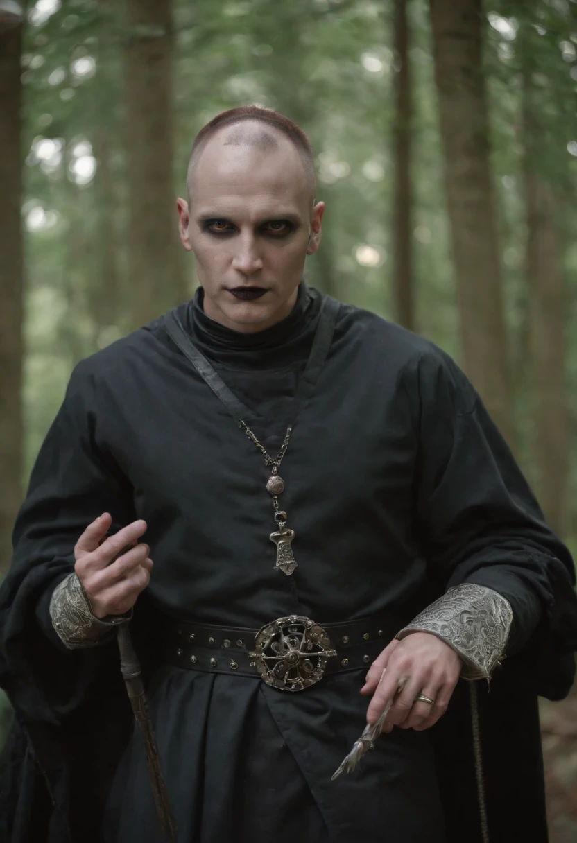The Cenobites male all have horrific mutilations and/or body piercings, and wear fetishistic black leather clothing that often resembles butchery garments or religious vestments. The clothing also serves to support their piercings and tools.