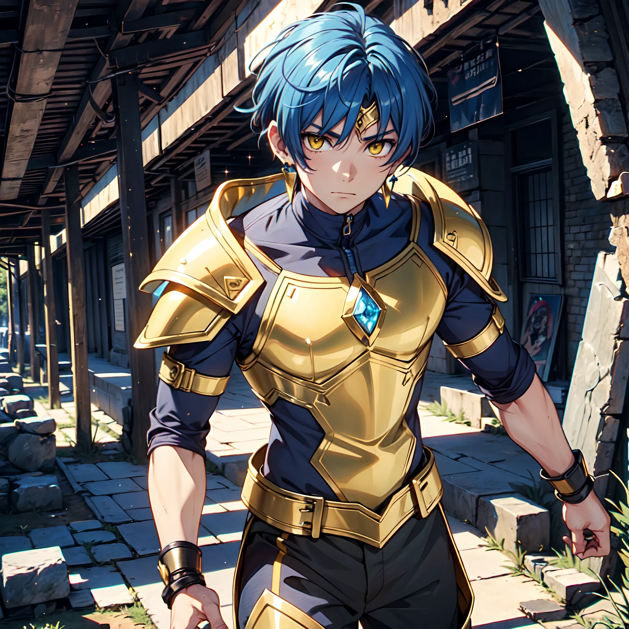 128K Ultra High Definition,
128K Ultra High Quality,
128K Ultra High Resolution,
128K Definition,
128K Quality,
128K Resolution,
Best Definition,
Best Quality,
Best Resolution,
Hyper Detailed,
Hyper Definition,
Hyper Quality,
Hyper Resolution,
Perfectly Detailed,
Perfectly Designed,
Masterpiece,
Body Shot,
Anime,
(((1 Boy))),
(((Handsome))),
(((Short Blue Hair))),
(((Yellow Eyes))),
(((Wearing Gem Jeweled Earrings))),
(((Wearing Warrior Armor))),
Ancient Ruins Scenery Background,